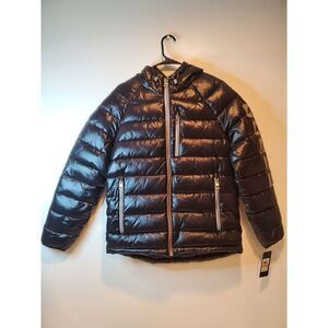 Guess Puffer Jacket Coat Men's Sz Small Black W/Arm Logo NWT NEW MSRP $225